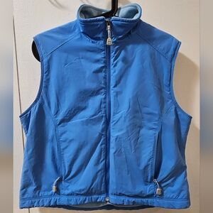 L.L. Bean Fleece Lined Outerwear Vest Full Zip Blue Women's Size Large Petite